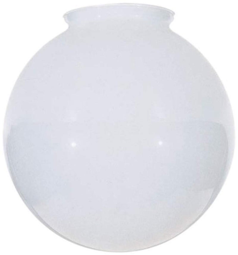 Satco 8x4 Sprayed Glossy White Ball Shade, 4-Inch Fitter, 8-Inch Diameter, Ball Shade Shape, Glass Bowl Material - Image 1
